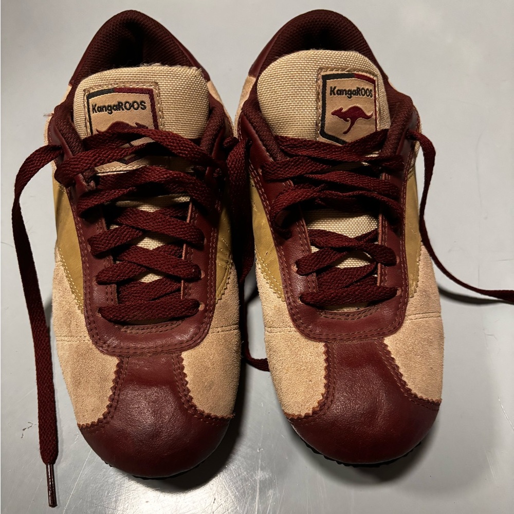KangaROOS Maroon and Beige Sneakers